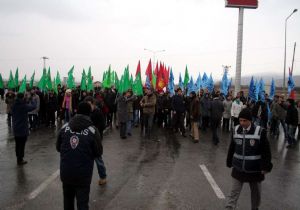 Erzurum-Sivas yolunda protesto